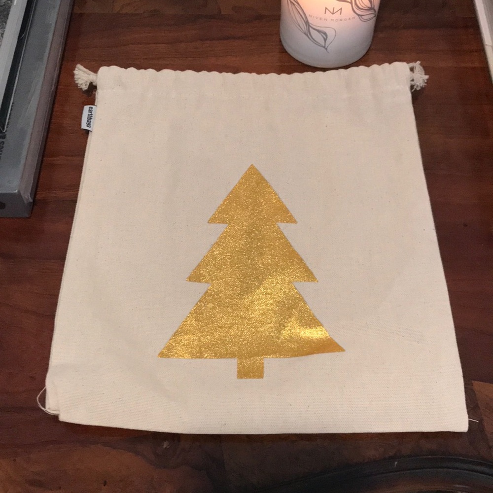 Earthbags Gold Christmas Tree Canvas Bag
